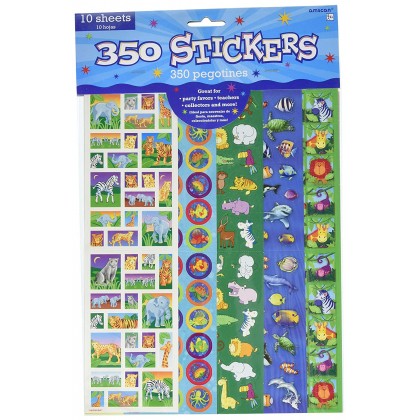 10 1/4" x 3" Animals Sticker Strip Value Pack