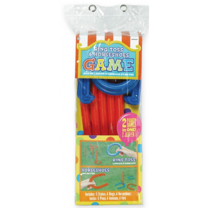 Ring Toss & Horseshoes Game Combo Set