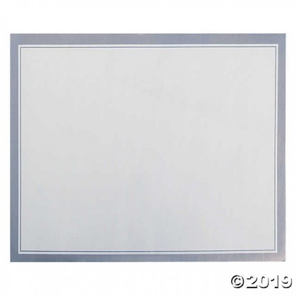 11"x16" Placemats Paper - White w/Silver Trim