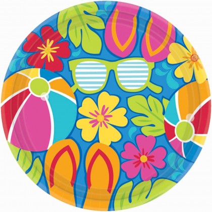 Summer Splash Round Plates, 7"