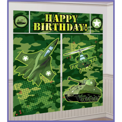 Camouflage Scene Setters Wall Decorating Kit - Plastic