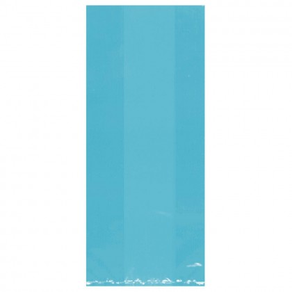 11 1/2"H x 5"W x 3 1/4"D Cello Party Bags CARIBBEAN BLUE (Large)