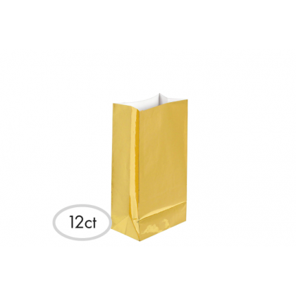6 1/2"H x 3"W x 2"D Packaged Paper Bags GOLD (Mini)