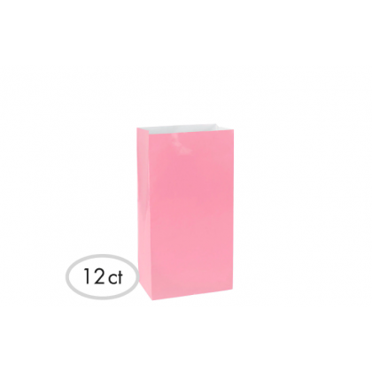 6 1/2"H x 3"W x 2"D Packaged Paper Bags NEW PINK (Mini)