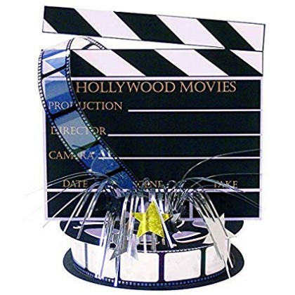 18" Lights! Camera! Action! Director's Board Printed Paper Centerpiece w/Foil Spray