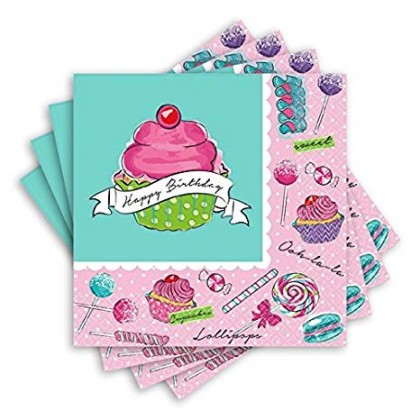 Birthday Sweets Beverage Napkins