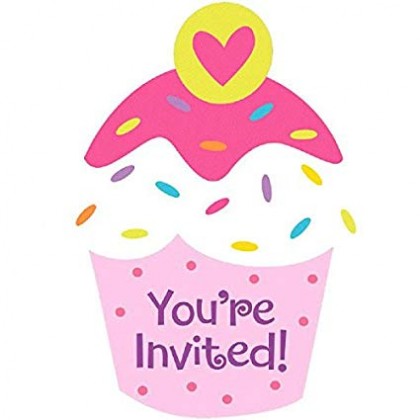Cupcake Party Postcard Invitations