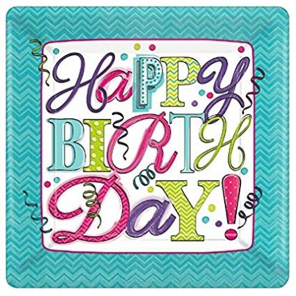 Sweet Party Square Plates, 10"