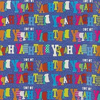 5' x 30" Gift Wrap Blue Birthday Printed Value