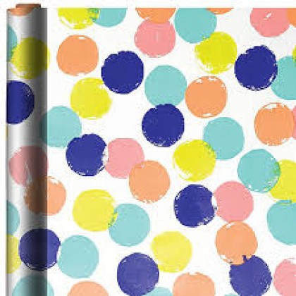 16 x 30" Gift Wrap Dots Printed Jumbo