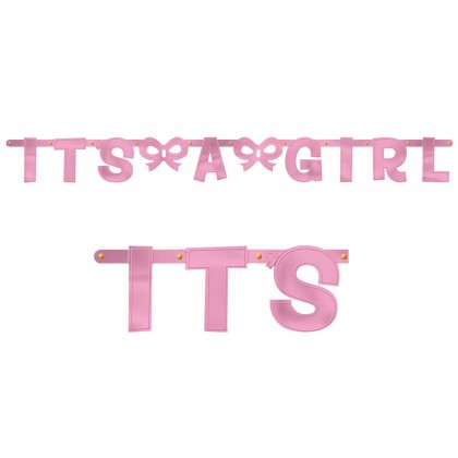 Baby Shower Girl Large Letter Banner - Foil