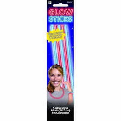 Glow Sticks R/W/B, 8"