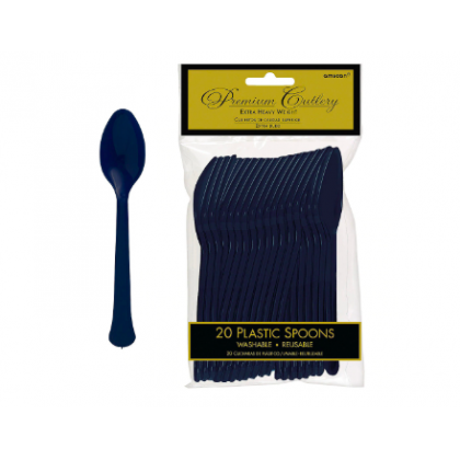 Plastic Spoons - Navy Flag Blue