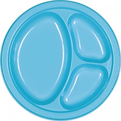 Caribbean Blue Festive Occasion® Plastic Tableware Divded Plate, 10 1/4"
