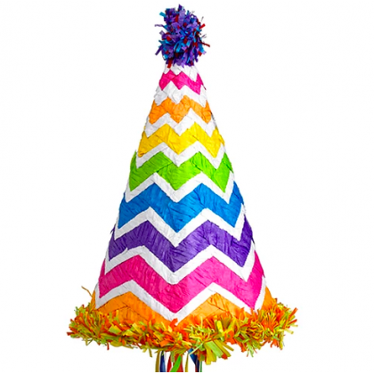 Chevron Birthdy Hat Conventional Pull Piñata