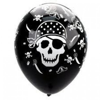 Q 11" Round Pirate Skull & Cross Bones