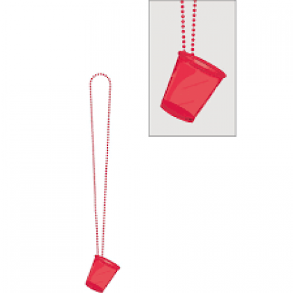 32" Shot Glass Necklaces - Red