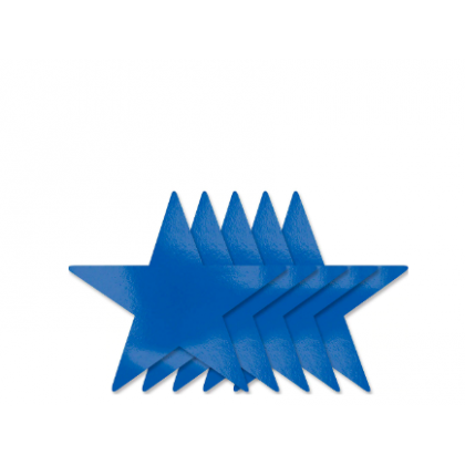 5 Large Star Cutouts - Bright Royal Blue