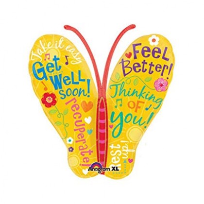 P35 25" Get Well Soon ButterFly SuperShape™ XL®