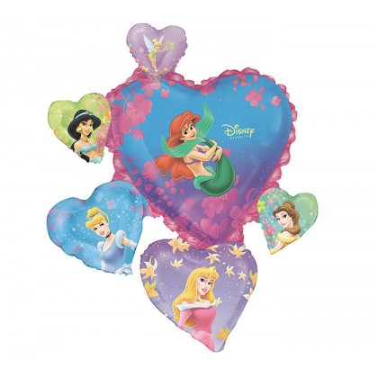 P38 34" Multi-Princesses Heart SuperShape™ XL®