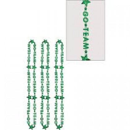 32" Word Bead Necklaces (Go Team) - Green