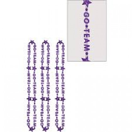 32" Word Bead Necklaces (Go Team) - Purple