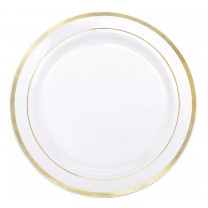 10.25" PLATE W/GOLD TRIM