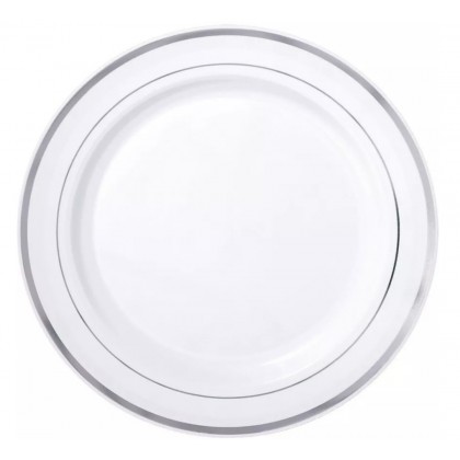 10.25" PLATE W/SILVER TRIM