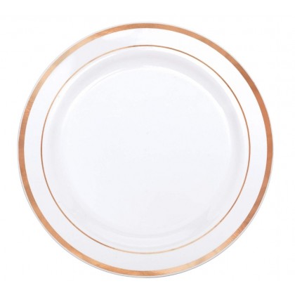 10.25" PLATE W/ROSE GOLD TRIM