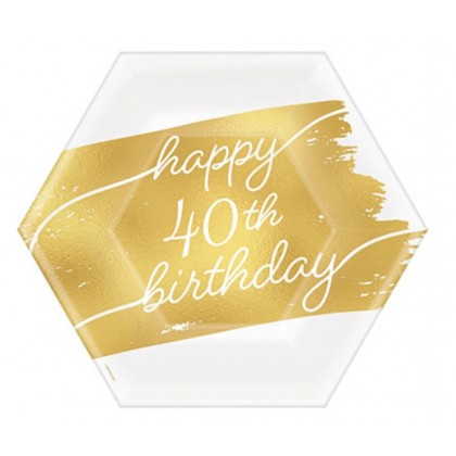 GOLDEN AGE BDAY 40TH-7" PLATE