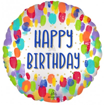 S40 18C XL PAINTERLY DOTS BIRTHDAY