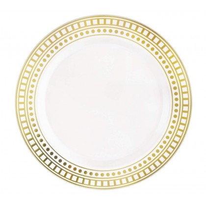 10.25" BORDER PLATE DOTS/SQ-GOLD