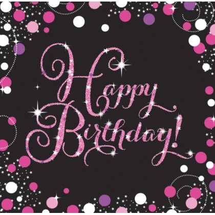 16 Napkins Sparkling Celebrations pink 33 x 33 cm