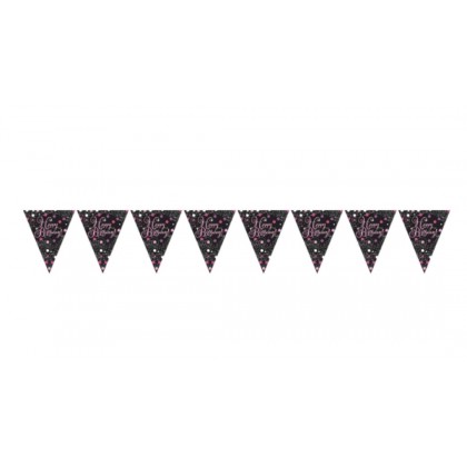 Pennant Banner Sparkling Celebrations Pink Happy B