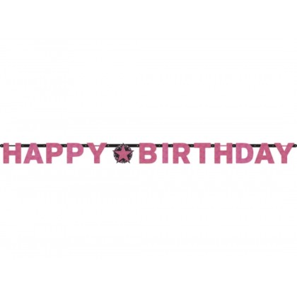 Letter Banner Sparkling Celebrations Pink Happy Bi