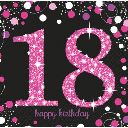 16 Napkins 18 Sparkling Celebration - Pink 33 x 33