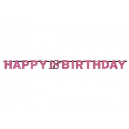 Letter Banner 18 Sparkling Celebration Pink Foil 2