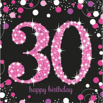 16 Napkins 30 Sparkling Celebration - Pink 33 x 33