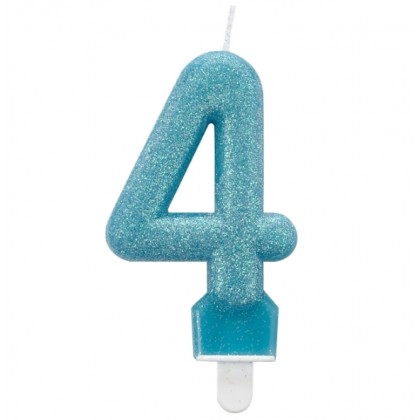 Number Candle 4 Glitter Height 7.6 cm