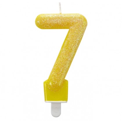 Number Candle 7 Glitter Height 7.6 cm