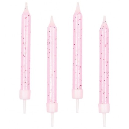 10 Spiral Candles Glitter Height 6.3 cm