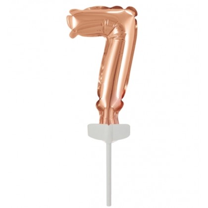 N6 Micro Size Number 7 Rose Gold Foil Balloon N6 P
