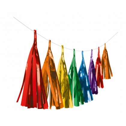 Garland Tassel Bright Rainbow Paper 304 cm