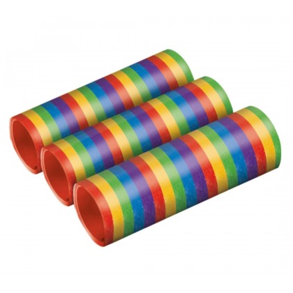 3 Streamers Bright Rainbow Metallic Paper 0.7 x 40
