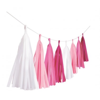 Garland Tassel Hot Pink Paper 304 cm