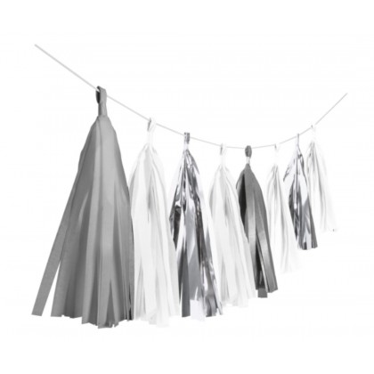 Garland Tassel Silver Dream Paper / Foil 304 cm