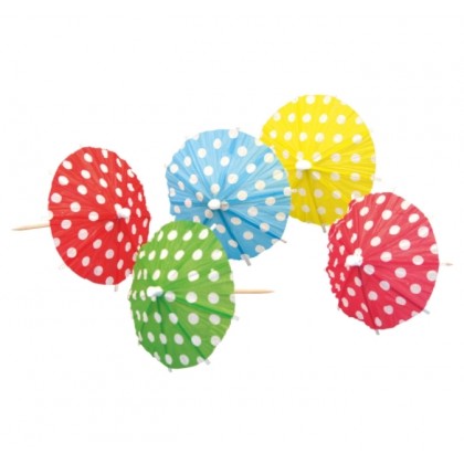 10 Picks Umbrellas Dotted Wood 10 cm