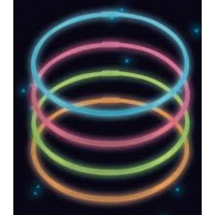 4 Glow Necklaces Assorted Plastic 56 cm