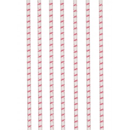 12 Drinking Straws Flamingo Paradise Paper 19.7 cm
