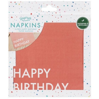 Eco Paper Napkins - Happy Birthday